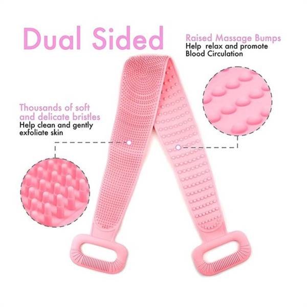 Silicone Body Back Double Sided Scrubber For Skin Deep Cleaning